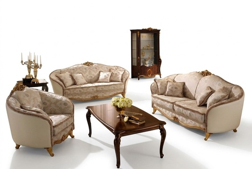Luxus Klasse 2+1+1 Italienische Möbel Sofagarnitur Couch Sofa arredoclassic