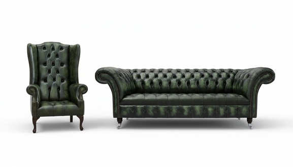 Luxus Klasse 3+1 Italienische Möbel Sofagarnitur Couch Sofa Neu Chesterfield