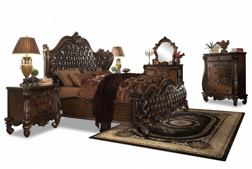 Luxus Klasse Schlafzimmer Set Barock Rokoko Bett Doppelbett Betten 2x Nachttisch