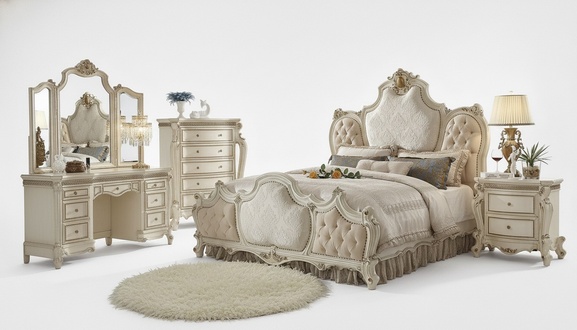 Luxus Kommode Anrichte Spiegel Barock Rokoko Klassische Möbel Holz Kommoden 2tlg