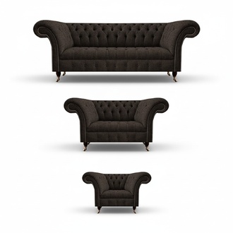Luxus Komplett Designer Einrichtung Polstermöbel Set 3tlg Sofas Couch