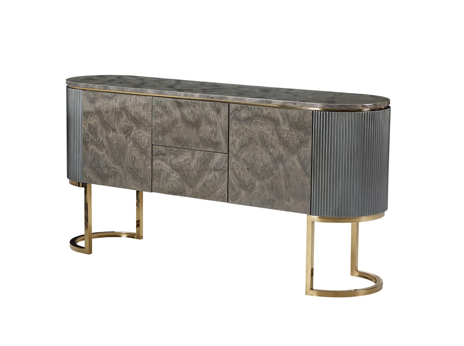 Konsole Modern Design Möbel Holz Luxus Dunkelgrau Kreative Wohnzimmer Kommode