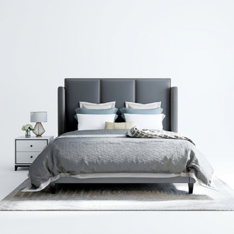 Luxus Leder Bett Metall Gold Design Betten Polster Hotel 180x200cm Schlafzimmer