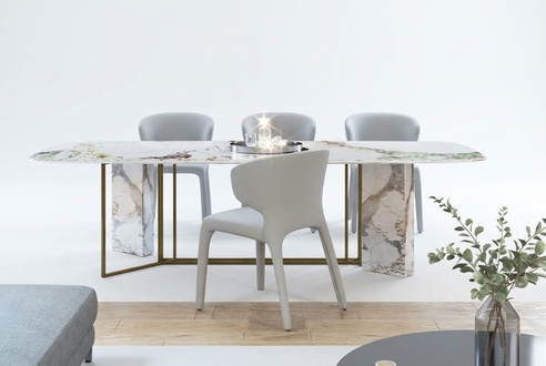 Luxus Möbel Marmor Tische 180x90cm Wohnzimmer Hotel Esszimmer Tisch Designer Neu
