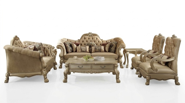 Luxus Möbel Sofagarnitur Couch Sofa Polster 3+2+1+1 Sitzer mit Couchtisch 5tlg.