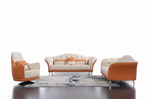 Luxus Möbel Sofagarnitur Couch Sofa Polster 3+2 Wohnzimmer Sitzgruppen Textil