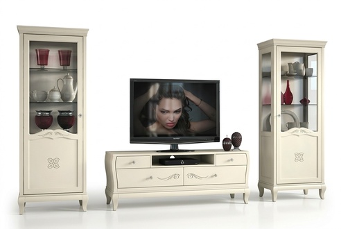 Luxus rtv Set Wohnzimmer Vitrine tv Modern Holz Möbel Schrank Stil Schränke 3tlg