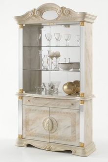 Luxus Schaufenster Vitrine Vitrinen Glas Schrank Modern Stil Holz Wohnzimmer