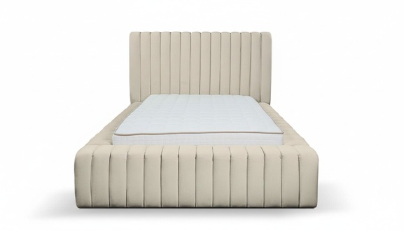 Luxus Schlafzimmer Bett Doppelbett Holz Polster Betten Bettrahmen beige