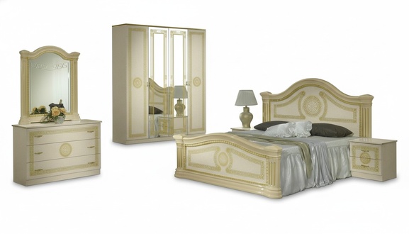 Luxus Schlafzimmer Klassisches Holz Bett Nachttisch 6tlg Design Möbel Set Neu