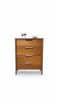 Luxus Schlafzimmer Kommode mit 4 Schubladen Holzschrank Design Möbel Holz Neu