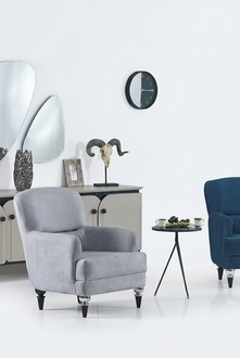 Luxus Sessel Grau Polstermöbel Modern Design Polstersessel Wohnzimmer