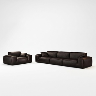 Luxus Sofa 4 Sitzer Leder Wohnzimmer Modernes Design Sofas Polster Couchen