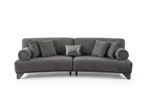 Luxus Sofa Dreisitzer 3 Sitzer Sofas Wohnzimmer Gebogene Couch Stoff Design Neu