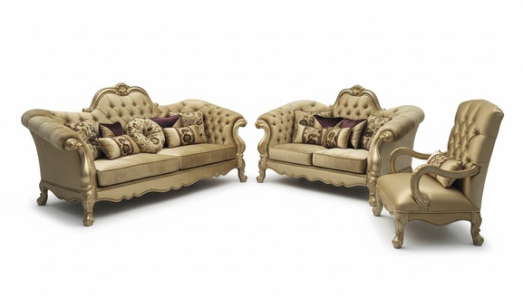 Luxus Sofagarnitur 3+2+1 Sitzer Set Sofa Polster Couchen Couch Chesterfield Neu