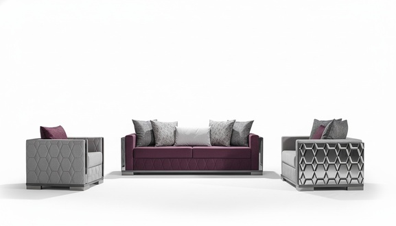 Luxus Sofagarnitur 3+3+1 Sitzer Gruppe Sofa Sitzer Wohnzimmer Sofas