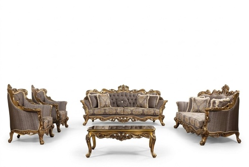 Luxus Sofagarnitur Klassische Couch Sofa Polster Möbel Set Komplett 5tlg