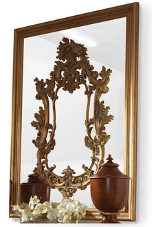 Luxus Spiegel Barock Rokoko Wandspiegel Italienische Möbel Spieglein 117,50x166