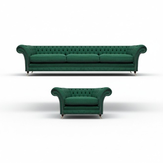 Luxus Textil Stoff Sofa Dreisitze Einrichtung Wohnzimmer Sessel Chesterfield