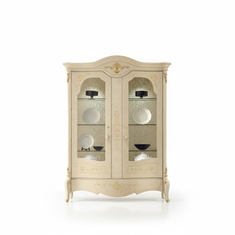 Luxus Vitrine Scchrank Klassische Vitrinen Wohnzimmer Schränke Anrichte Holz Neu