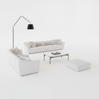 Luxus Weiß 2x Sofa Viersitzer Wohnzimmer Couchtisch Modern Textil Einrichtung