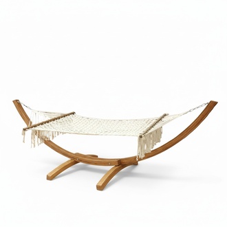 Luxus Weiß Komfortable Bequeme Hängematte für Entspannung Garden Holz 200x140 cm