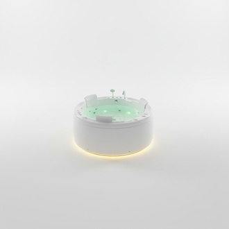 Luxus Whirlpool Badewanne Runde Wanne Licht Wasserfall LED-Beleuchtung