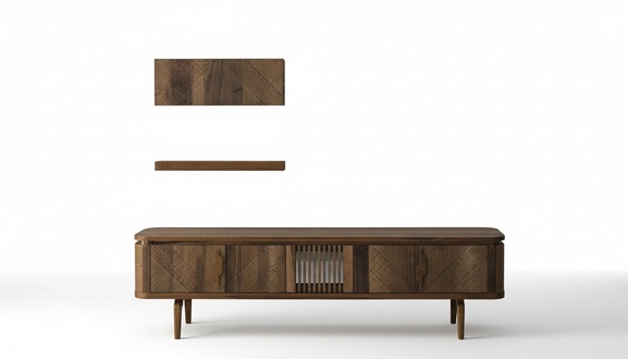 Luxus WohnWand Wohnzimmer Sideboard RTV Regal Wände Schrank Neu Möbel