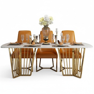 Marmor Design Ess Wohn Zimmer Tisch Metall Naturstein Tische Luxus