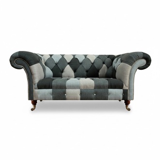 Mehrfarbig Luxus Sofa Zweisitzer Couch Wohnzimmer Textil Möbel Sitz Chesterfield
