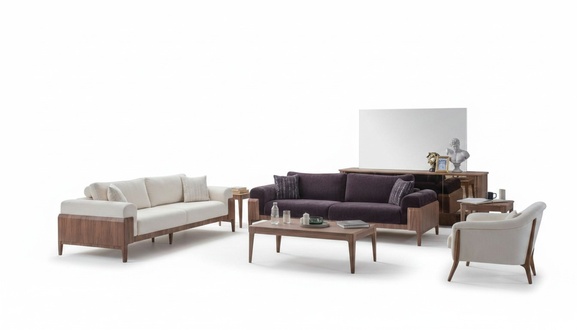 Mehrfarbige Sofagarnitur Designer Weißer 3-Sitzer Luxus Polstersessel
