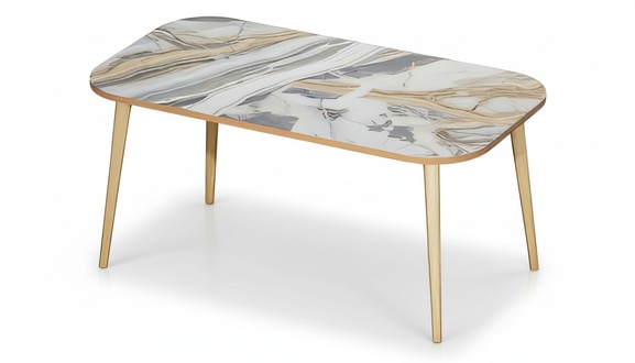 Mehrfarbiger Holz-Couchtisch im modernen Design