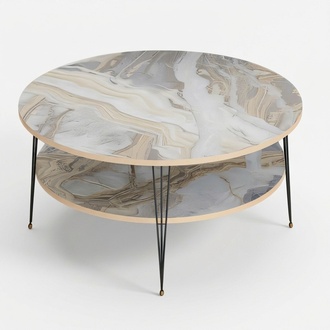 Mehrfarbiger Holz-Couchtisch im modernen Design