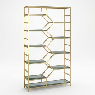 Metall Regal Trennwand Designer Luxus Regale Gold Schrank 3tlg. 120x200cm Wand