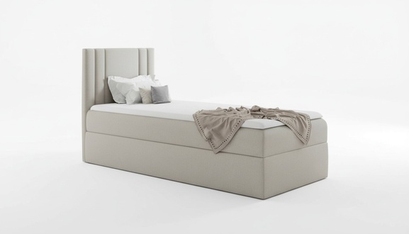 Mini Bett Single Schlafzimmer Betten Polster Design Jugendbett Hotel Luxus Stoff