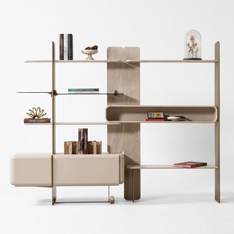 Modern Bücherregal Beige Exklusiv Bücherständer Regal Wohnzimmermöbel