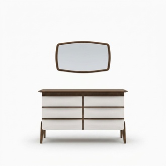 Modern Design Kommode mit Spiegel Schlafzimmer Luxus Schrank Neu Möbel