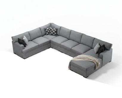 Modern Design Möbel Sofa U-Form Grau Ecksofa Wohnzimmer Einrichtung Neu