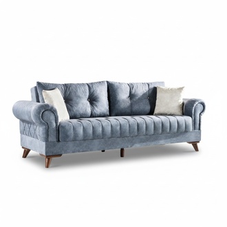 Modern Design Polster Grau Sitz Couch 3 Sitzer Sofa Sofas Textil Stoff