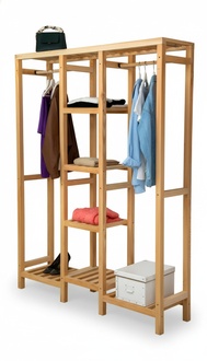 Modern Garderobe Beige Regal Schrank Kleider Schrank Möbel Garderoben Holz