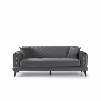 Modern Grau Dreisitzer Sofa Couch Polstermöbel Textil Design Möbel Wohnzimmer