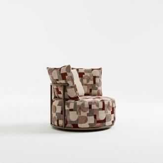 Modern Mehrfarbig Sessel Design Sofa Sitzer Luxus Relax Textil Lounge Polster