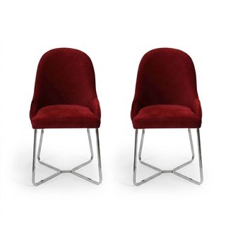 Modern Rot 2x Stühle Luxus Esszimmer Einrichtung Stühle Neu Möbel Esszimmerstuhl