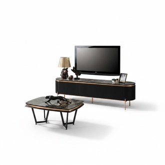 Modern RTV Sideboard Lowboard Couchtisch Fernsehtisch Tisch Möbel 2tlg