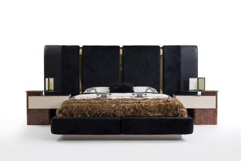 Modern Schlafzimmer Set Bett 2x Nachttische Design Möbel 3 tlg.