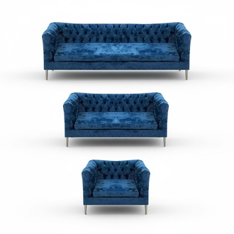 Modern Sofagarnitur 2x Sofas Couchen Polstersitz Sessel Wohnzimmer Chesterfield