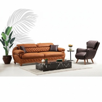 Modern Wohnzimmer Komplett Set Dreisitzer Sofa Couch Sessel Luxus Möbel