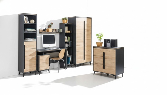 Moderne Büro Zimmer Set Office Einrichtung Komplett Set Möbel Tisch