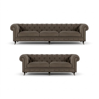 Moderne Chesterfield Polstergarnitur Edle Möbel Sitzcouchen 2tlg Set