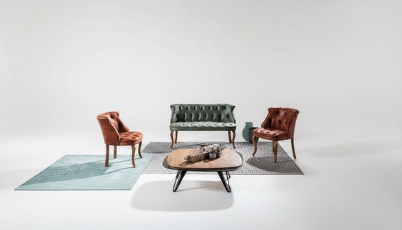 Moderne Chesterfield Sitzmöbel Kunstleder Möbel Zweisitzer Stil Sessel